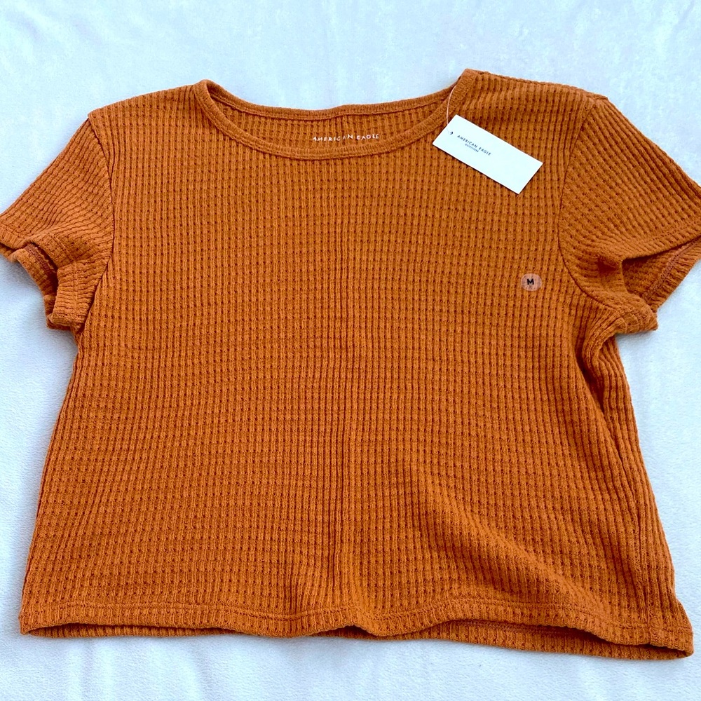 American Eagle woven knit crop top